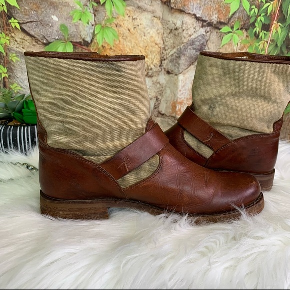 FRYE Veronica Canvas Short Ankle Boots, 6B - Picture 12 of 16